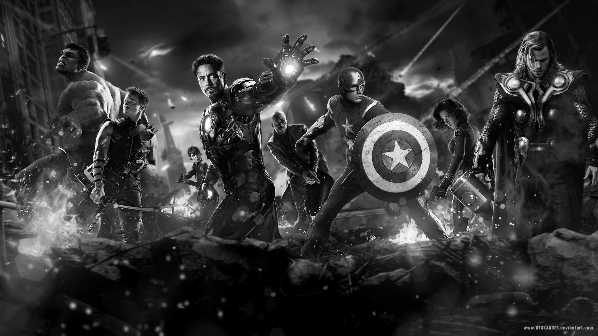 Avengers Wallpaper Black And White