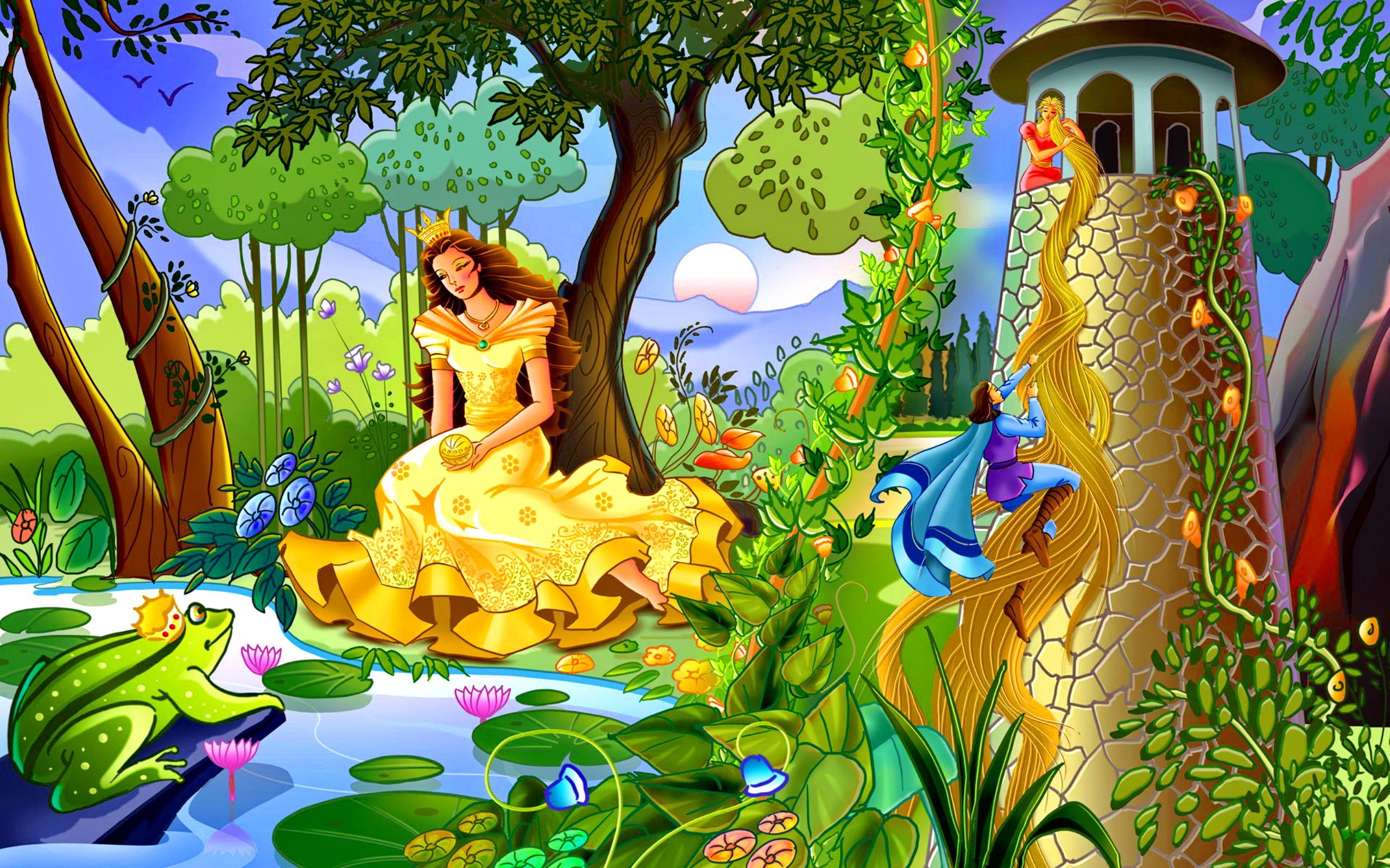 Colorful Fairytale wallpaper HD free. World wallpaper, Cartoon wallpaper, Fairy tales