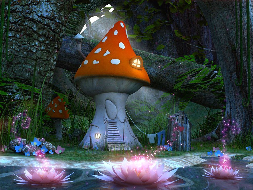 mushroom house wallpaper download the free fairytale mushroom house. Fairy wallpaper, Tree wallpaper, Beautiful fairies