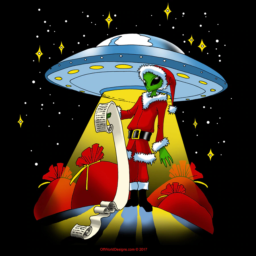 Alien Christmas T Shirt. Art Christmas Presents, Alien Picture, Alien Aesthetic