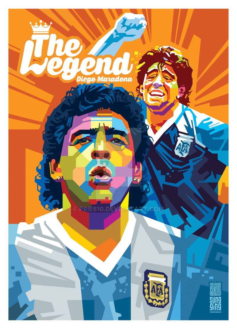 Maradona by prie610. Diego maradona, Wpap art, Soccer stars