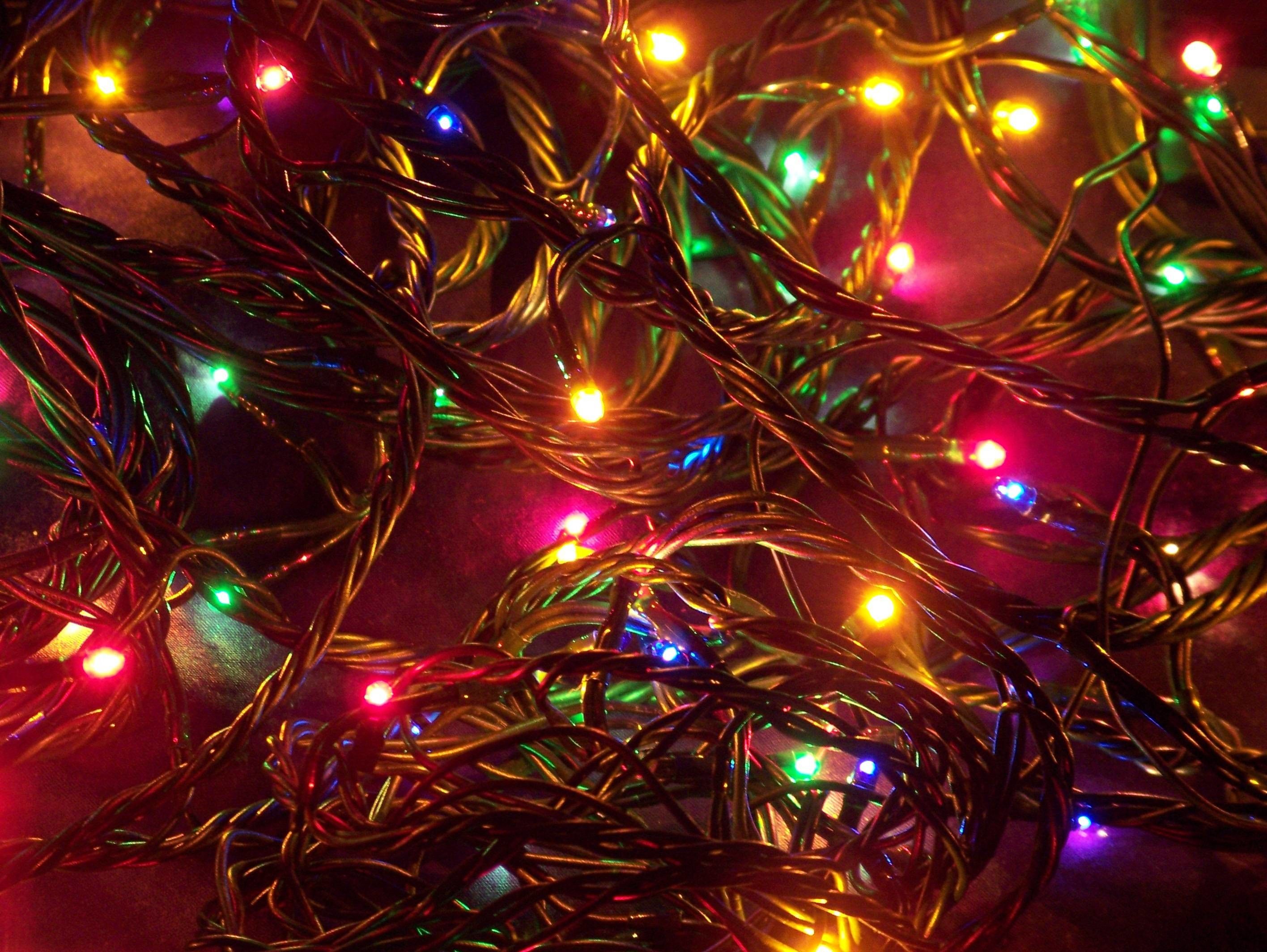 White Christmas Lights Data Src String Lights Background HD Wallpaper