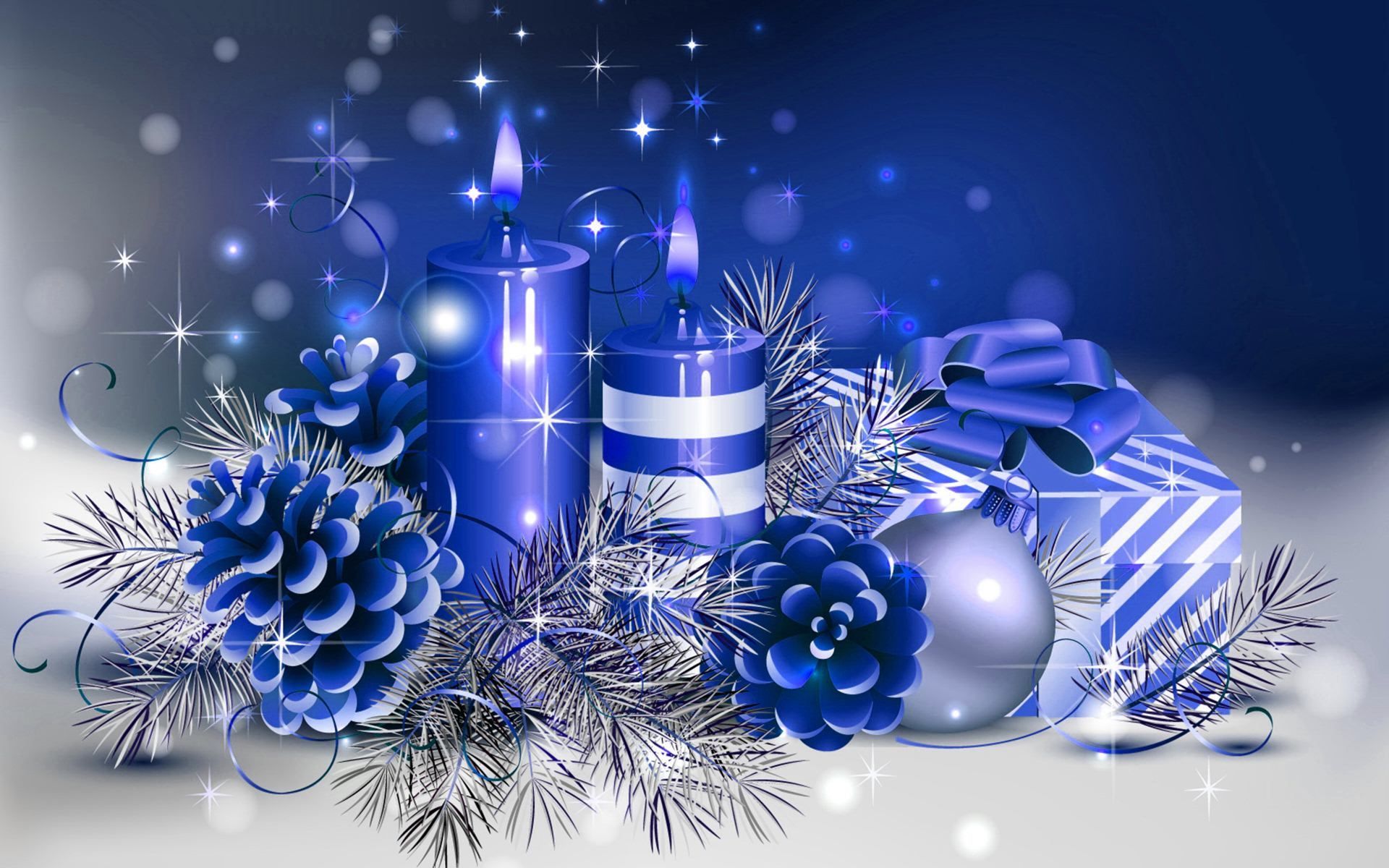 blue christmas candle image desktop, Christmas wallpaper free, Winter holiday decorations