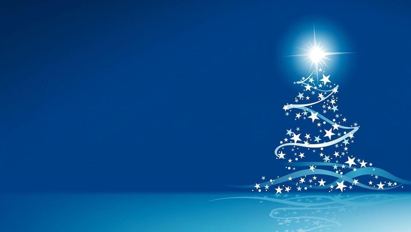 Blue Christmas Tree Slides Background for Powerpoint
