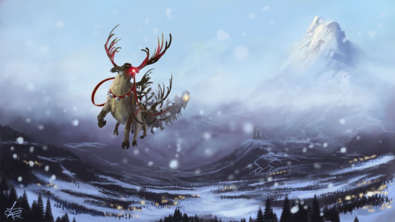 image Deer Christmas mountain Holidays