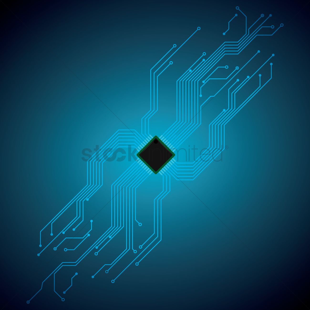 Microchip on circuit board wallpaper Vector Image