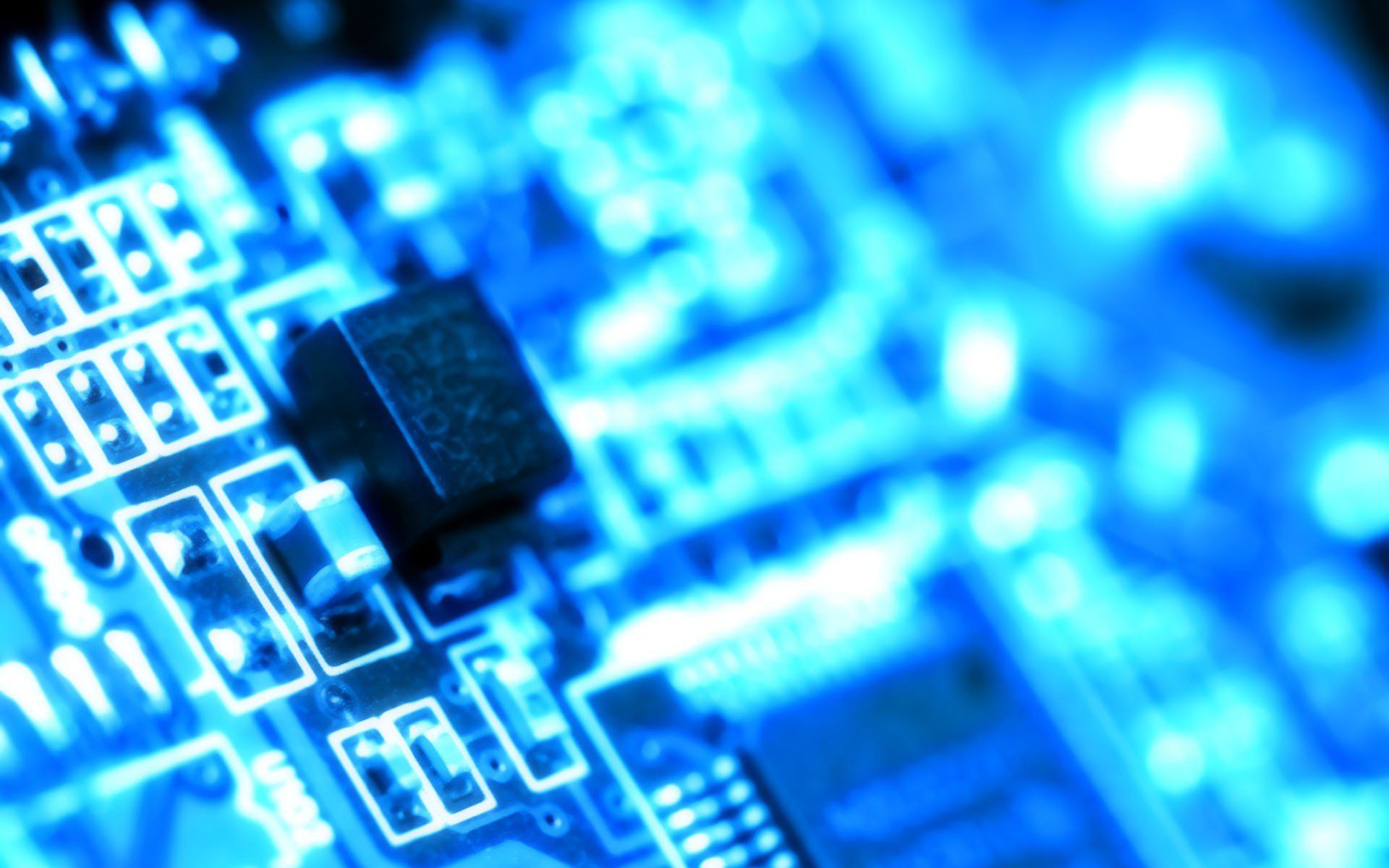 technology, Microchip, Blue, Circuit boards Wallpaper HD / Desktop and Mobile Background