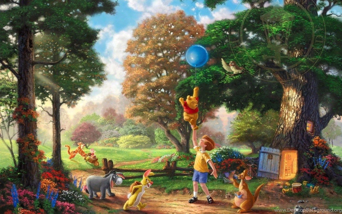 Winnie Pooh Thomas Kinkade Family Disney Fantasy Wallpaper. Desktop Background