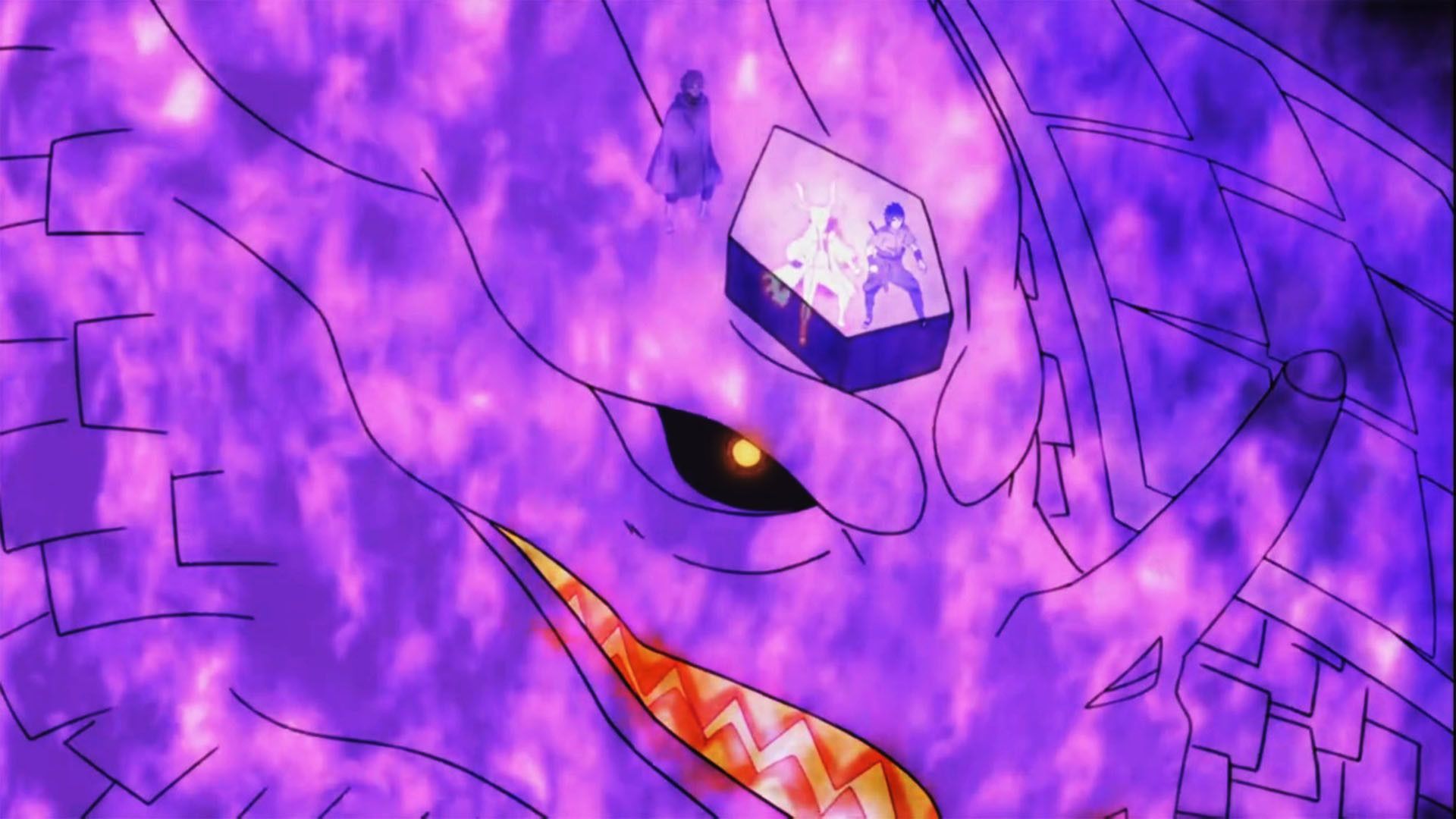 Naruto Nine Tails And Sasuke Susano Wallpaper