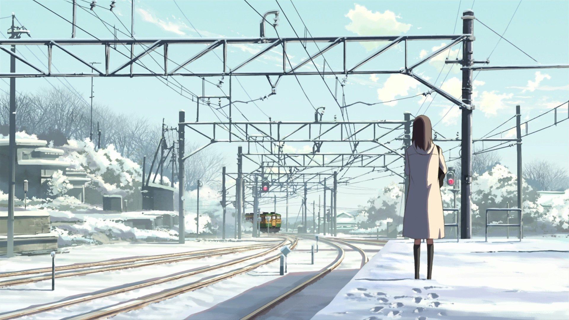 Anime Winter and Train [1920 x 1080]
