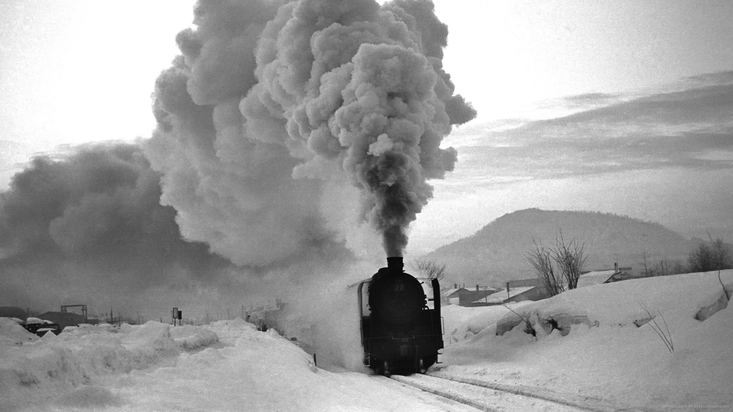 Deep Smoke Of A Train In Winter. Winter Picture, Smoke Trail, Train Wallpaper