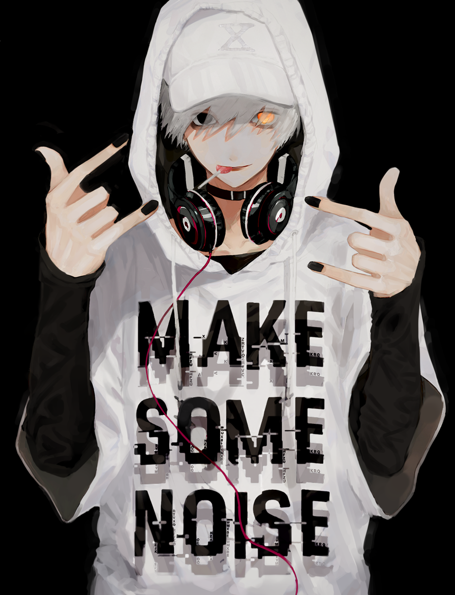 Anime Boy Hoodie Blue Eyes Headphones Matte Finish Poster Paper Print   Animation  Cartoons posters in India  Buy art film design movie  music nature and educational paintingswallpapers at Flipkartcom