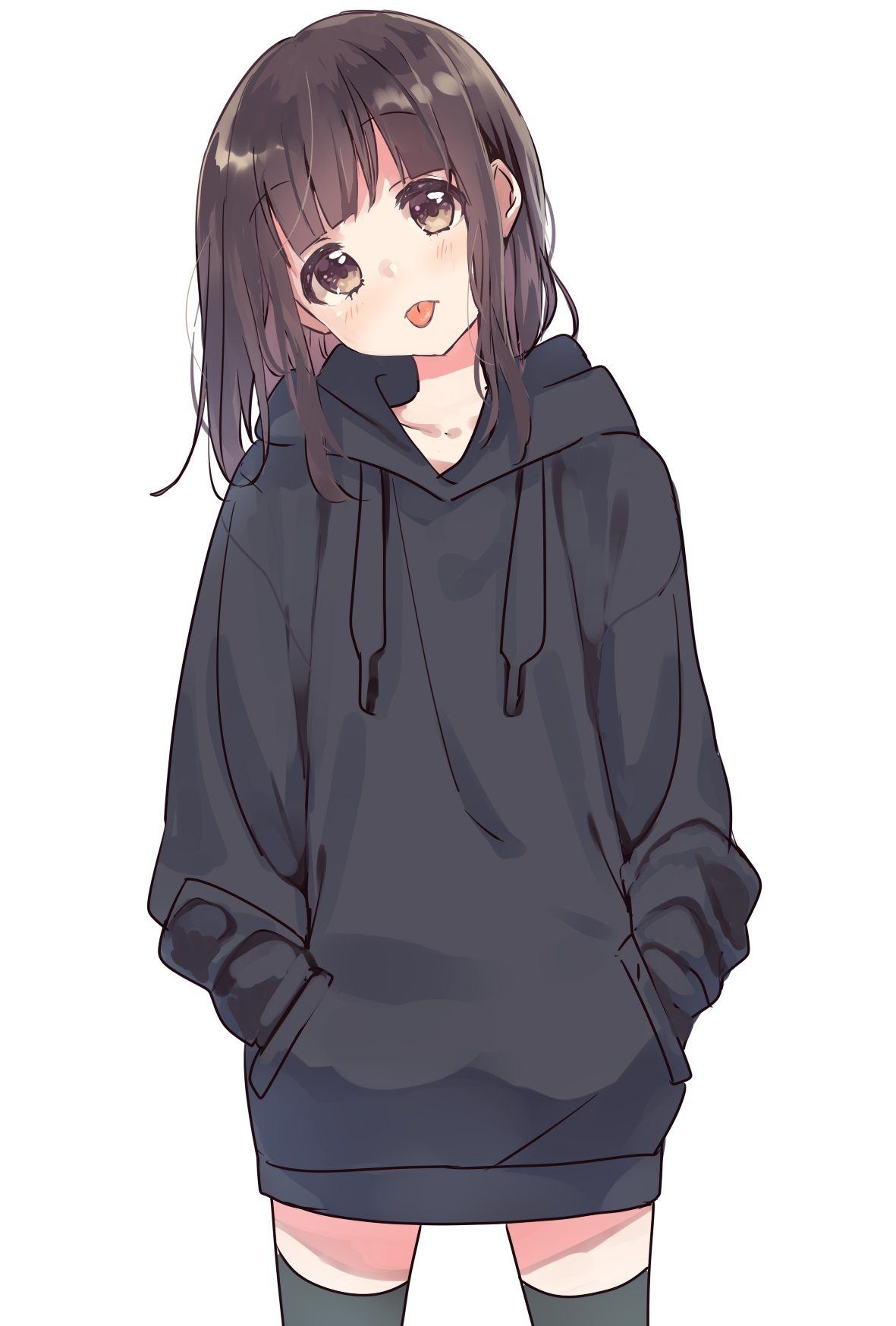 Download Cute Anime Girl In Hoodie Profile Picture