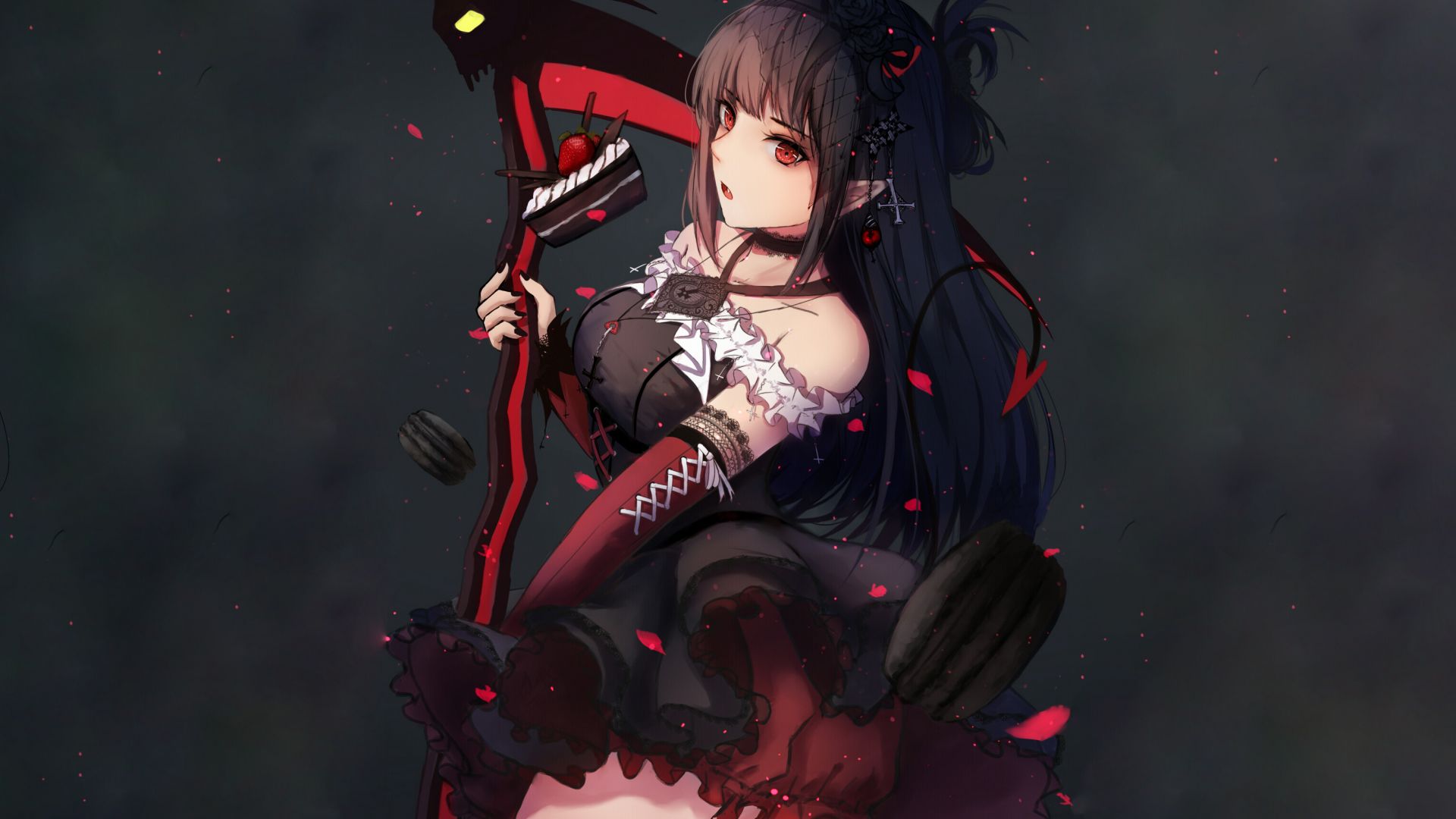 Desktop wallpaper dark, anime girl, ruby rose, HD image, picture, background, 955152