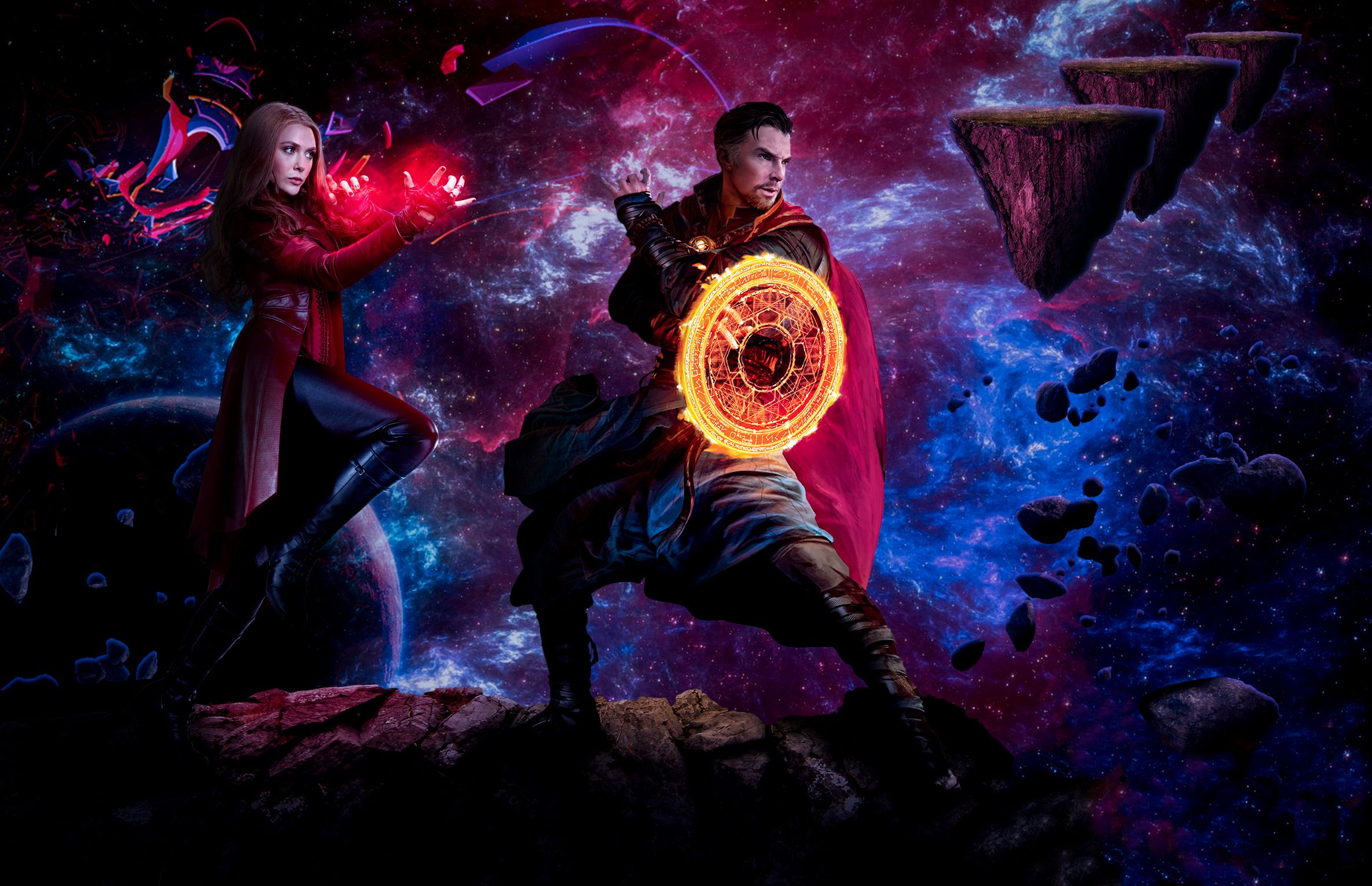 Doctor Strange and Scarlet Witch Madness of multiverse Art Wallpaper, HD Movies 4K Wallpaper, Image, Photo and Background