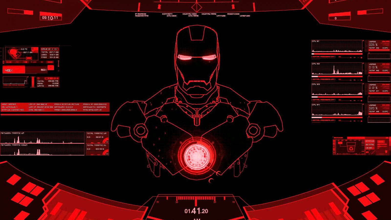 Free download Rainmeter Ironman red theme [1680x1050] for your Desktop, Mobile & Tablet. Explore Animated Jarvis Wallpaper. Jarvis Iron Man Wallpaper, Iron Man Jarvis Live Wallpaper, Iron Man Jarvis Desktop Wallpaper