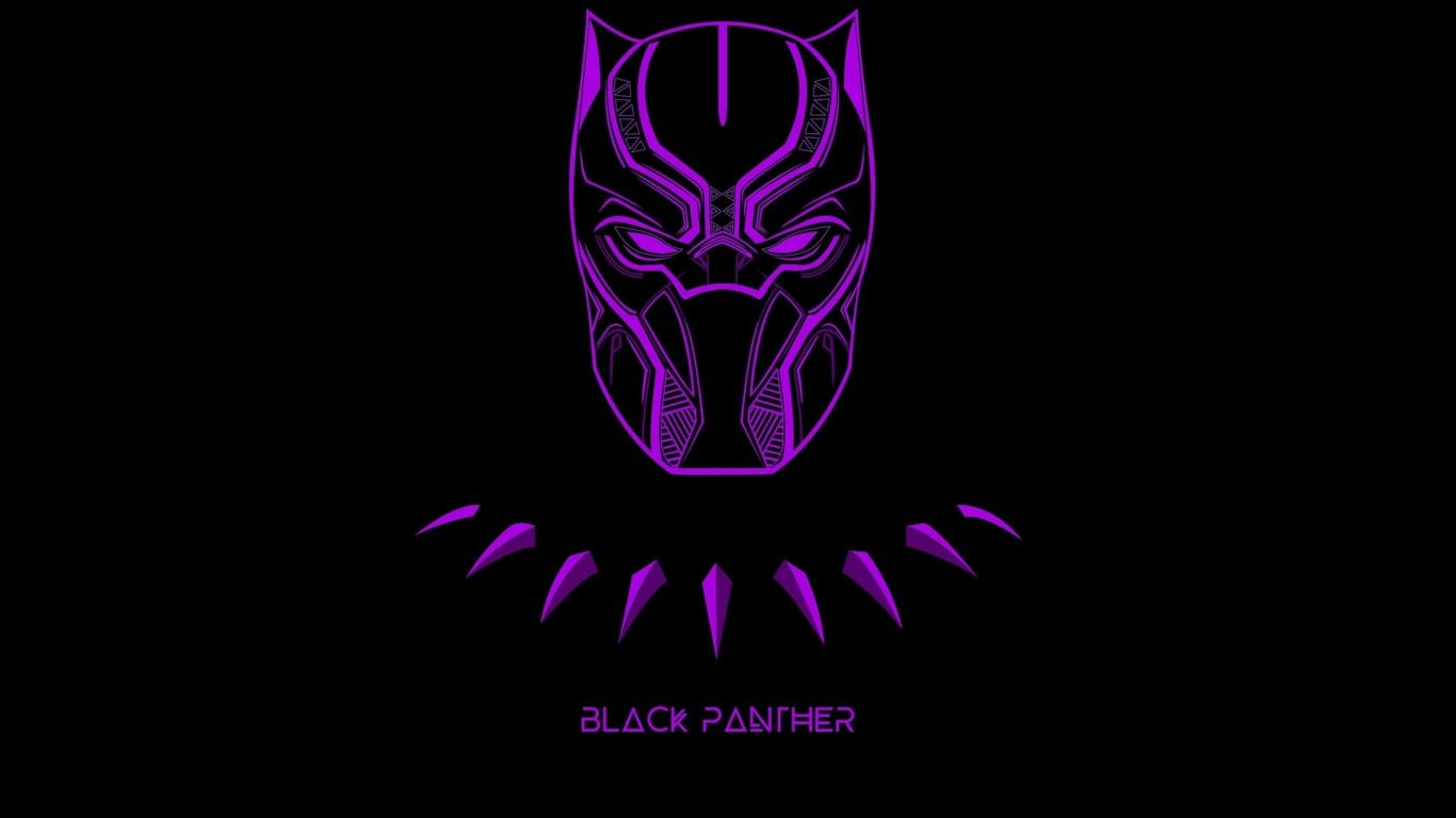 Download Black Panther, minimal, superhero, artwork wallpaper, 1366x Tablet, laptop