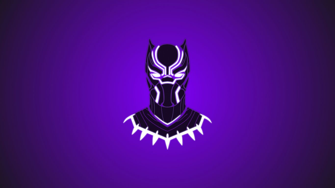 Download Black panther, superhero, minimal, art wallpaper, 1366x768, Tablet, laptop