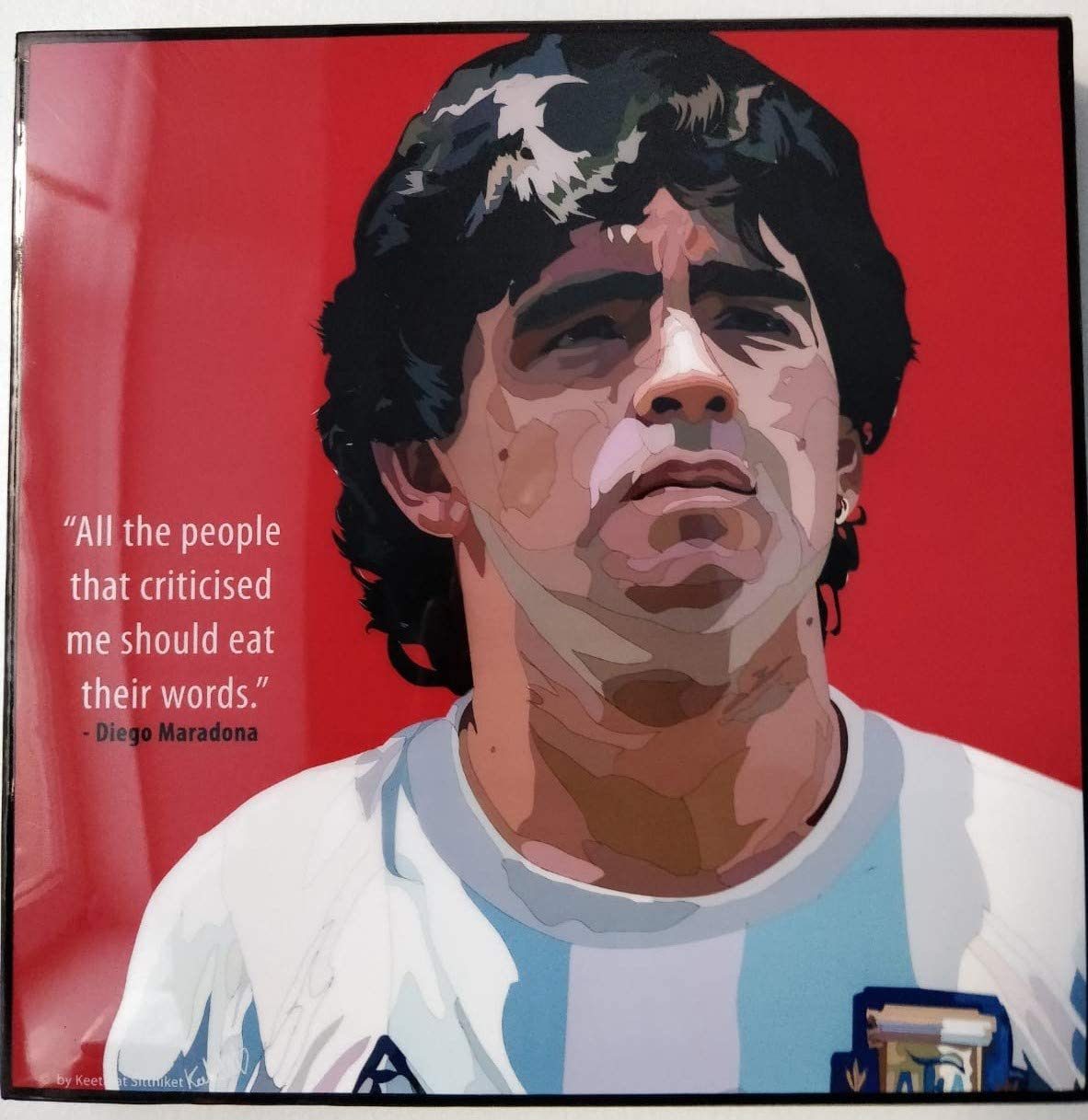 GLAGOODS Diego Maradona Argentina Napoli Legend Football Futbol Soccer Classic Pop Art Canvas Framed Wall Art Prints Poster Vinyl Gift quotes: Amazon.co.uk: Kitchen & Home