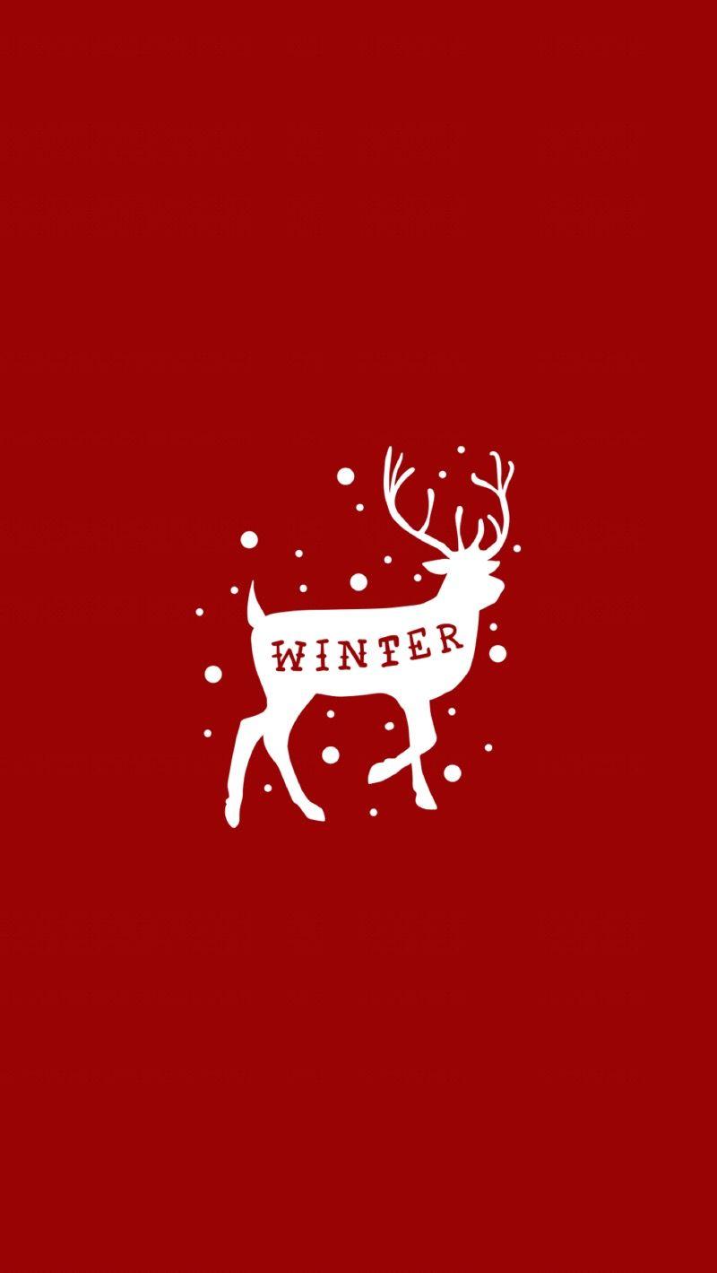 Winter Reindeer iPhone Wallpaper