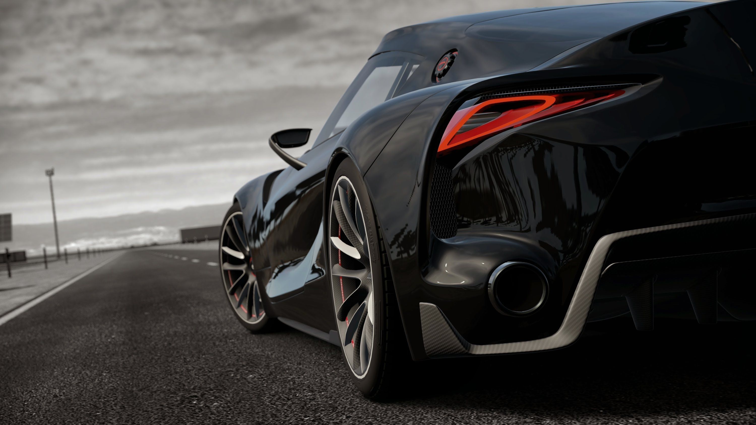 Black Monster A.K.A. Toyota FT 1 Rear View. Car Wallpaper, Ultra HD 4k Wallpaper, Toyota Supra