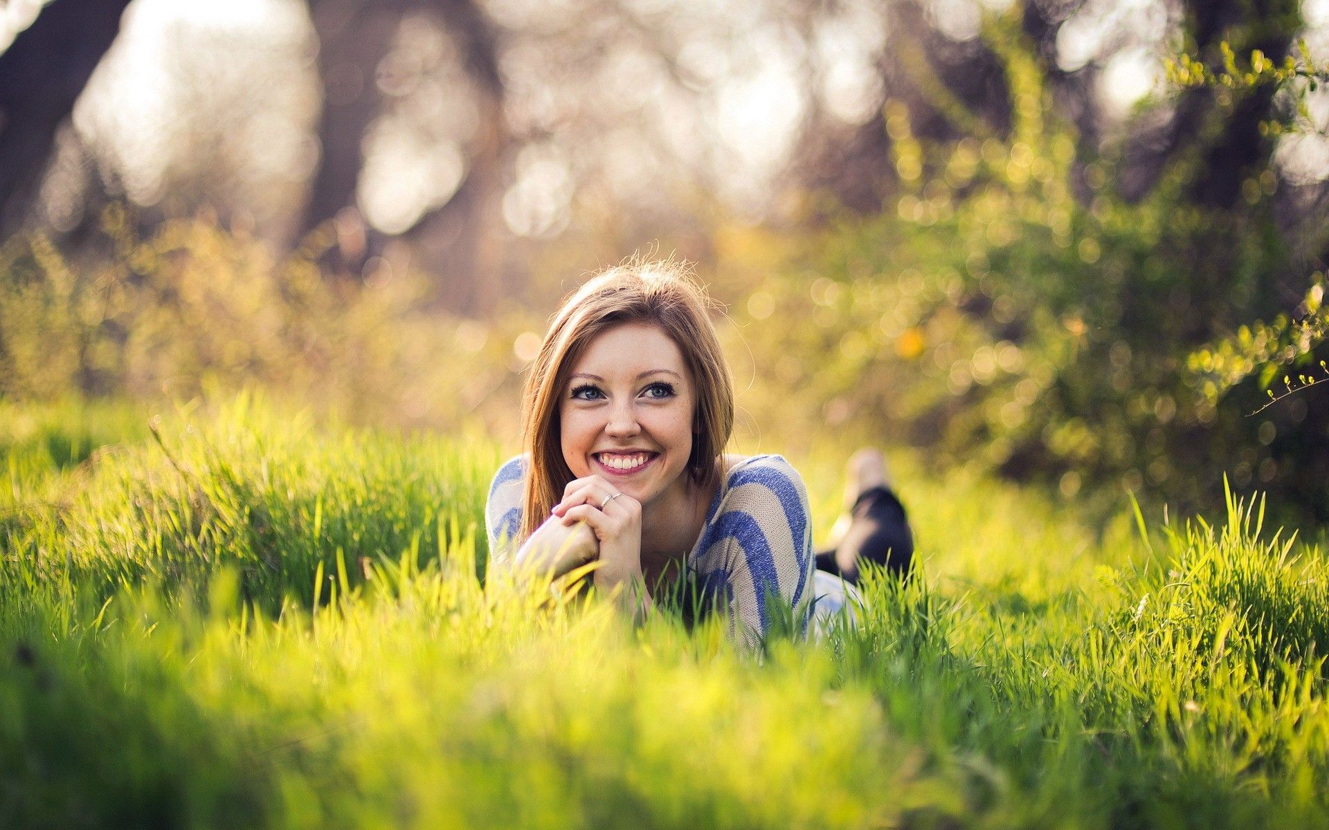 Smiling Girl In Nature HD Wallpaper
