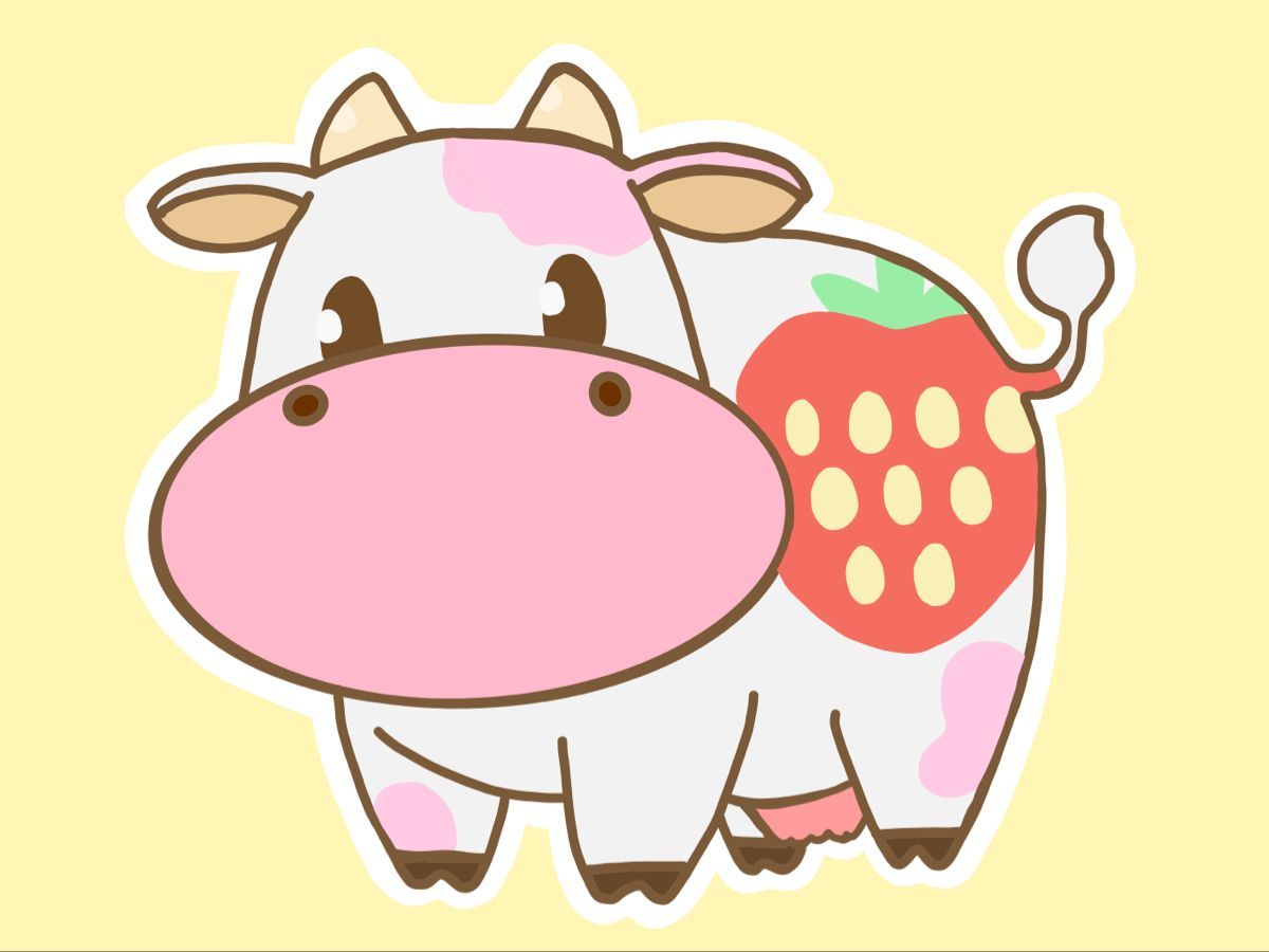 Pink Cow Strawberry Milk Kawaii Wallpapers - Wallpaper Cave
