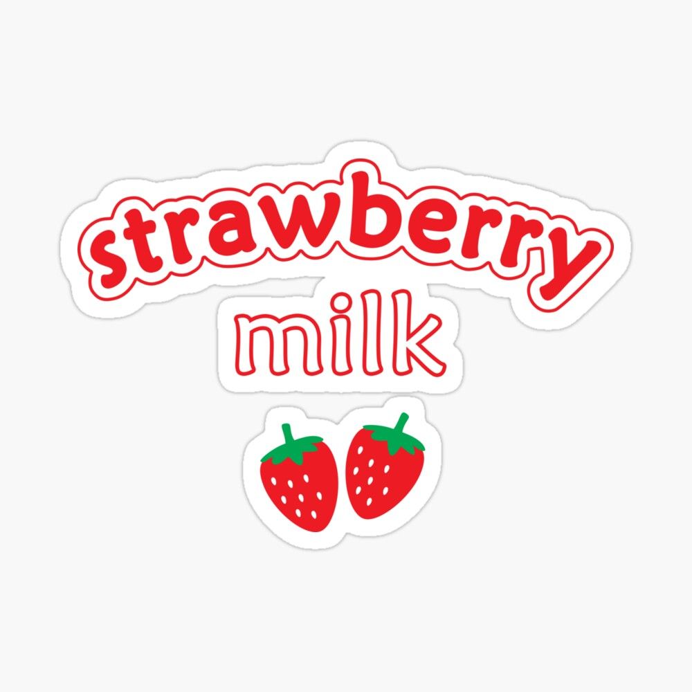 Strawberry Milk Kawaii Cute Strawberries Red Pink' Sticker by candymoondesign. Strawberry milk, Cute strawberry, Kawaii cute