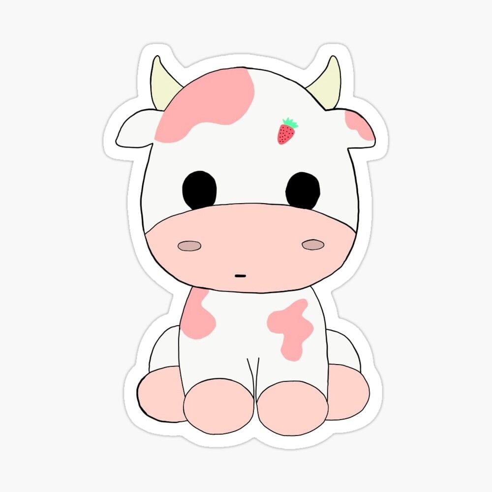 Pink Aesthetic Cute Strawberry Cow Wallpaper - mysweetdreamstory