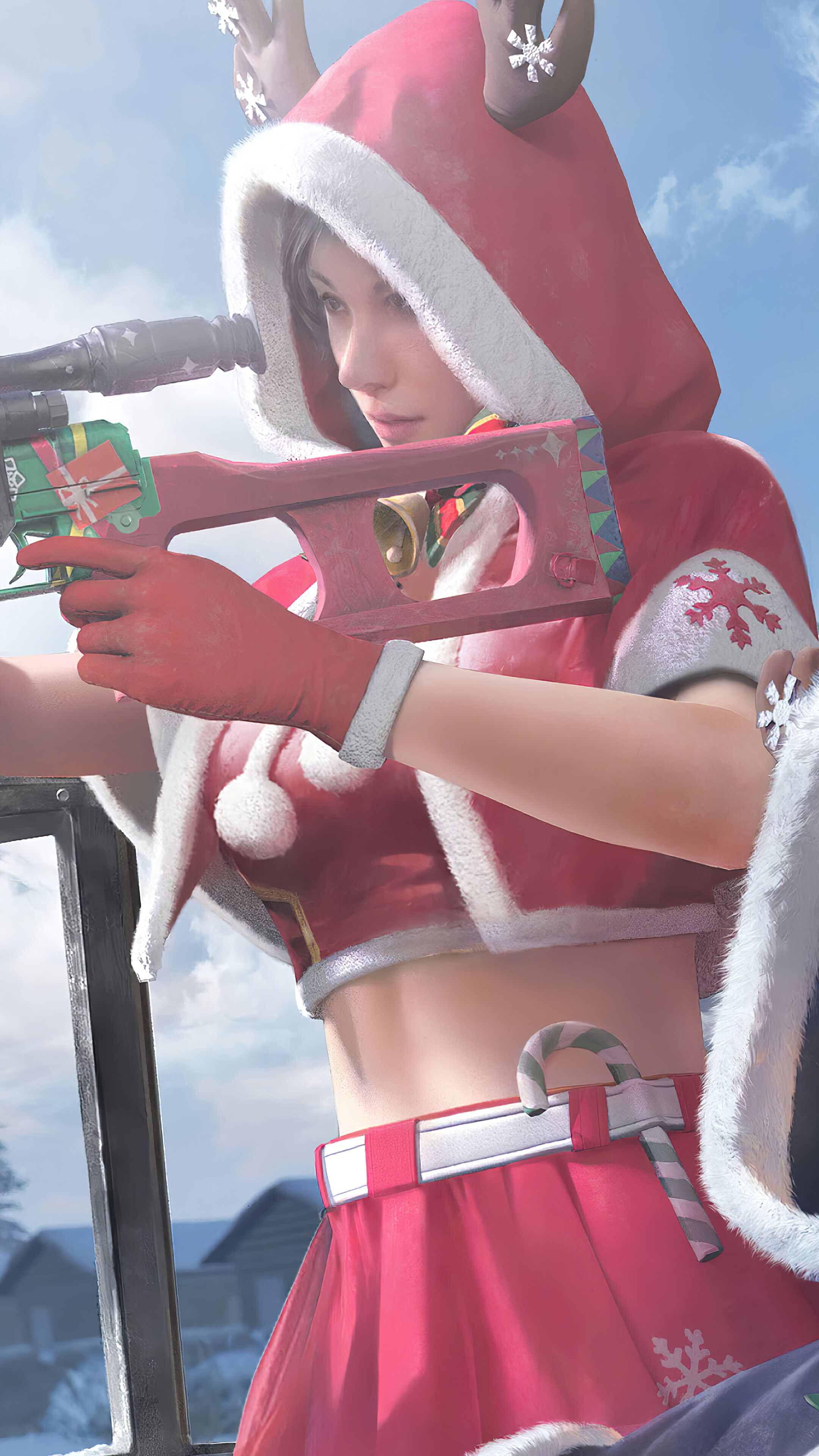 PUBG, Mobile, Girl, Charming Raindeer Set, Skin, Outfit, 4K phone HD Wallpaper, Image, Background, Photo and Picture. Mocah HD Wallpaper