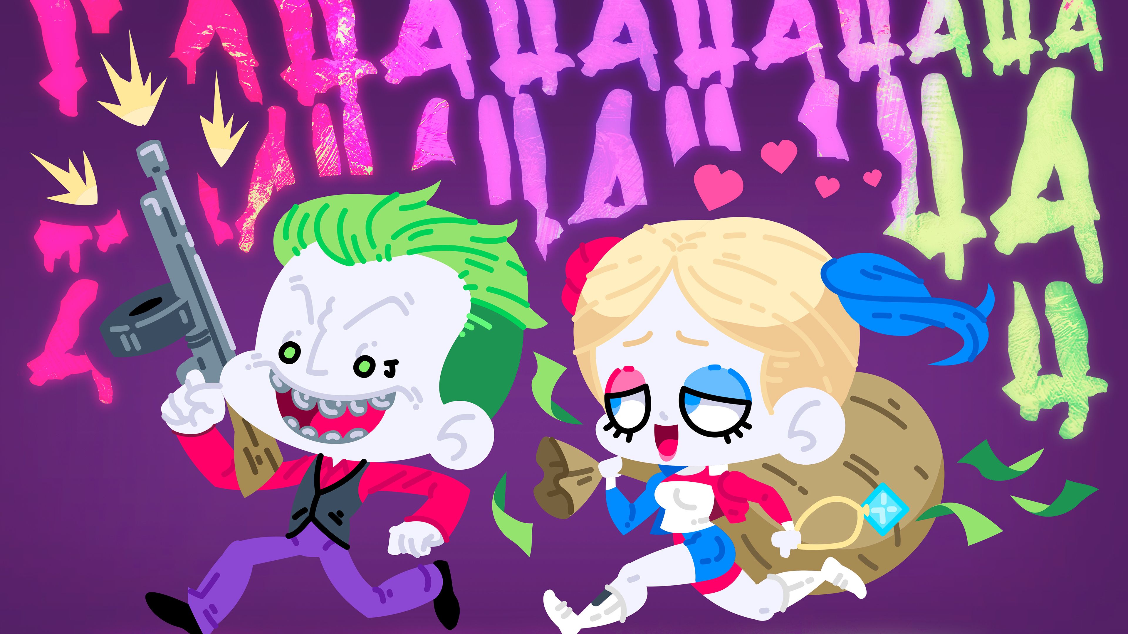 Wallpaper 4k Joker And Harley Quinn Fat Heads 4k Wallpaper, Artist Wallpaper, Artwork Wallpaper, Behance Wallpaper, Digital Art Wallpaper, Harley Quinn Wallpaper, Hd Wallpaper, Joker Wallpaper, Superheroes Wallpaper, Supervillain Wallpaper