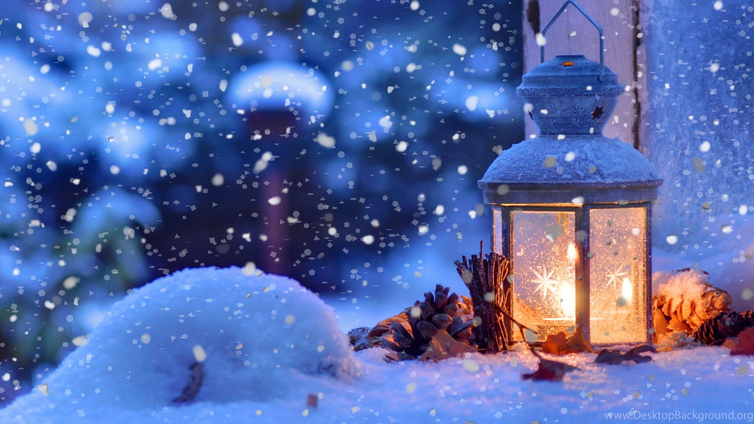 Warm Candle In A Cold Winter Night HD Wallpaper Desktop Background