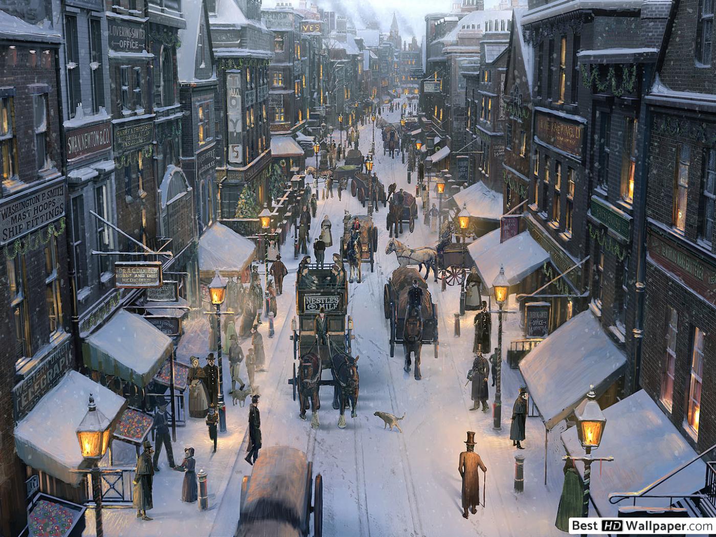 Winter City HD wallpaper download