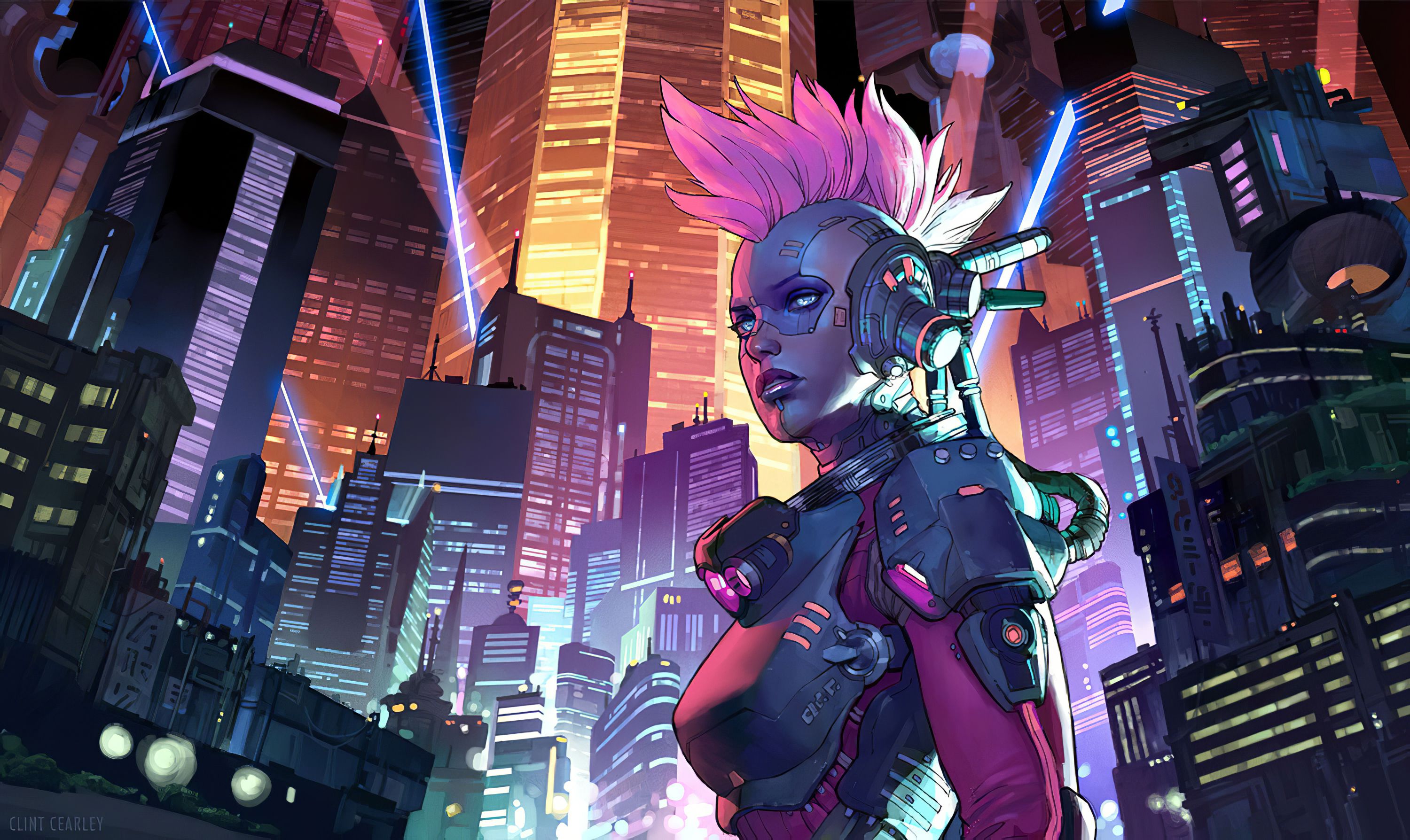 Cyberpunk Pink Hair Girl 4k, HD Artist, 4k Wallpaper, Image, Background, Photo and Picture