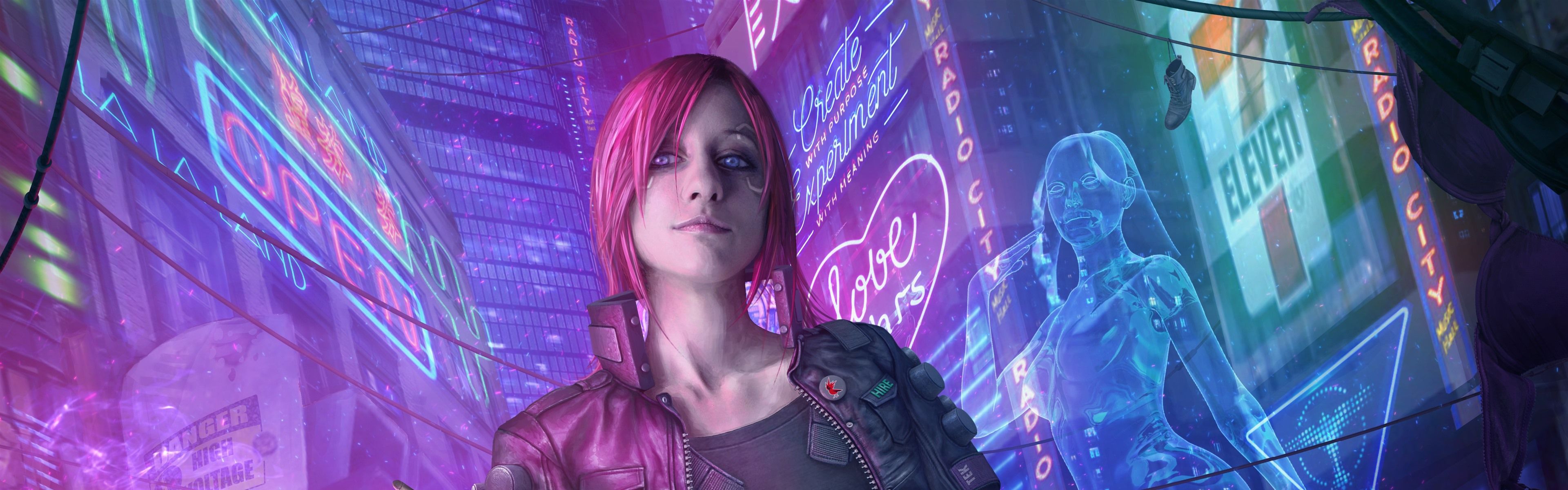Cyberpunk Pink Hair Girl, Gun, City 1242x2688 IPhone 11 Pro XS Max Wallpaper, Background, Picture, Image