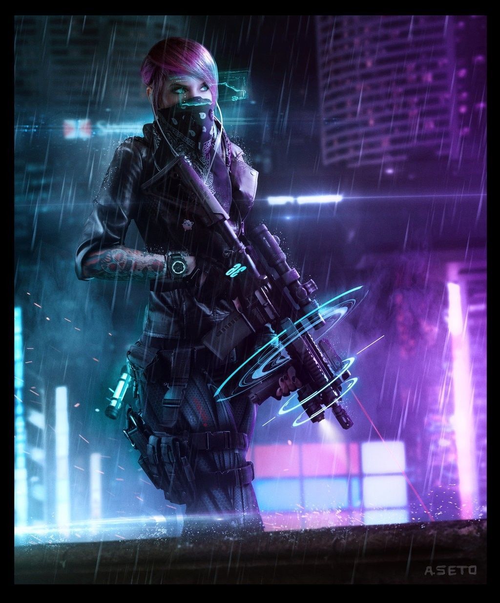 kasiee (pink hair?). Cyberpunk art, Cyberpunk, Cyberpunk girl