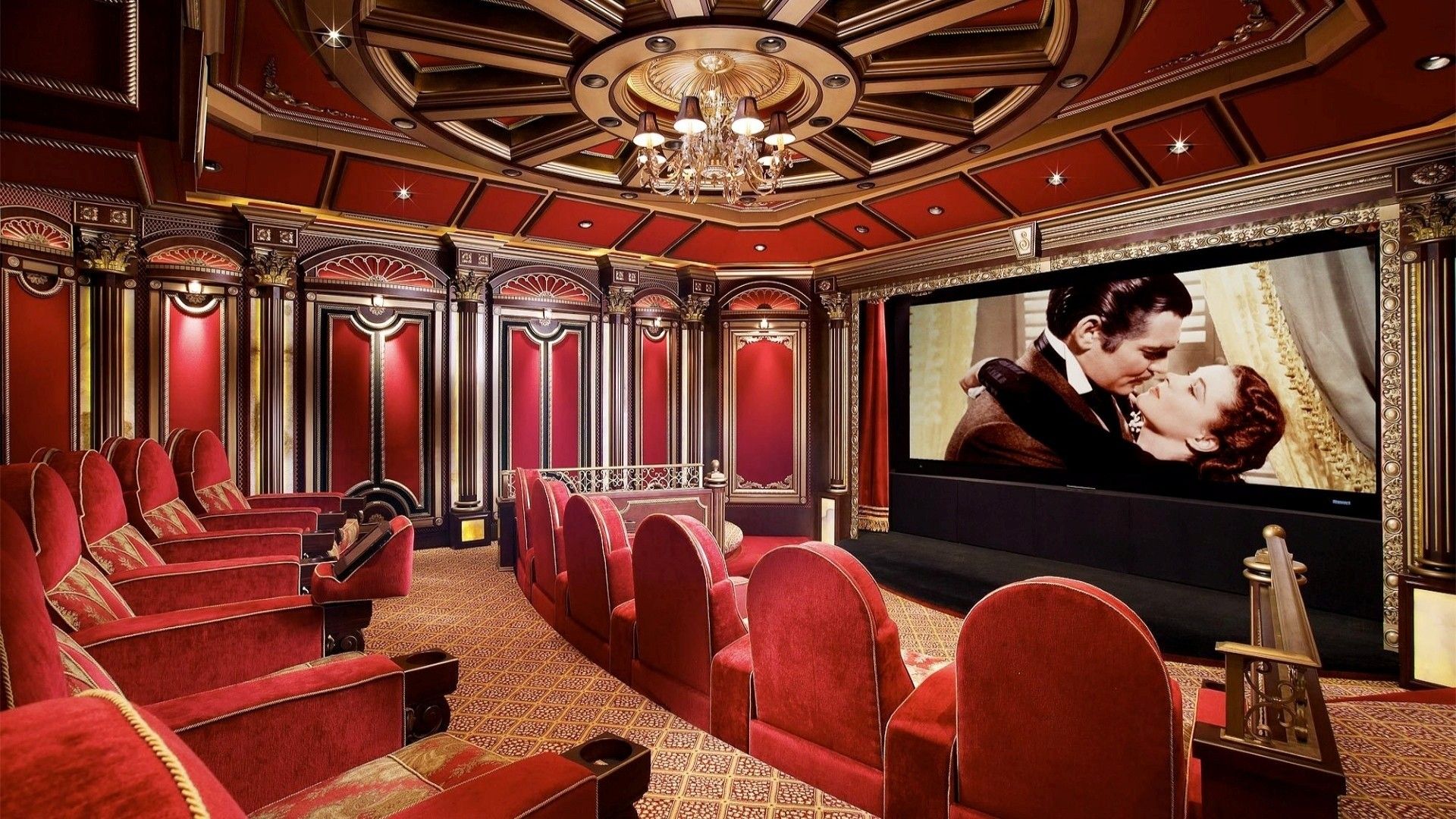 Luxury Home Theater Room HD Wallpaper