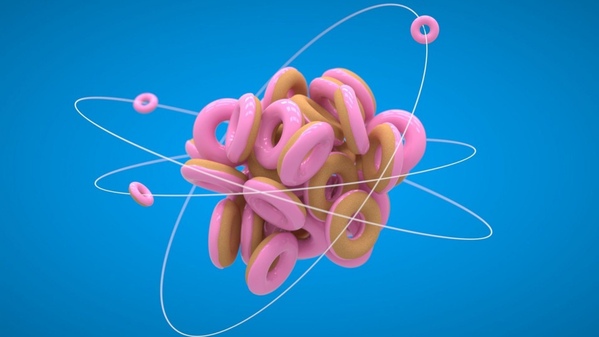 Pink Donuts Molecule desktop PC and Mac wallpaper
