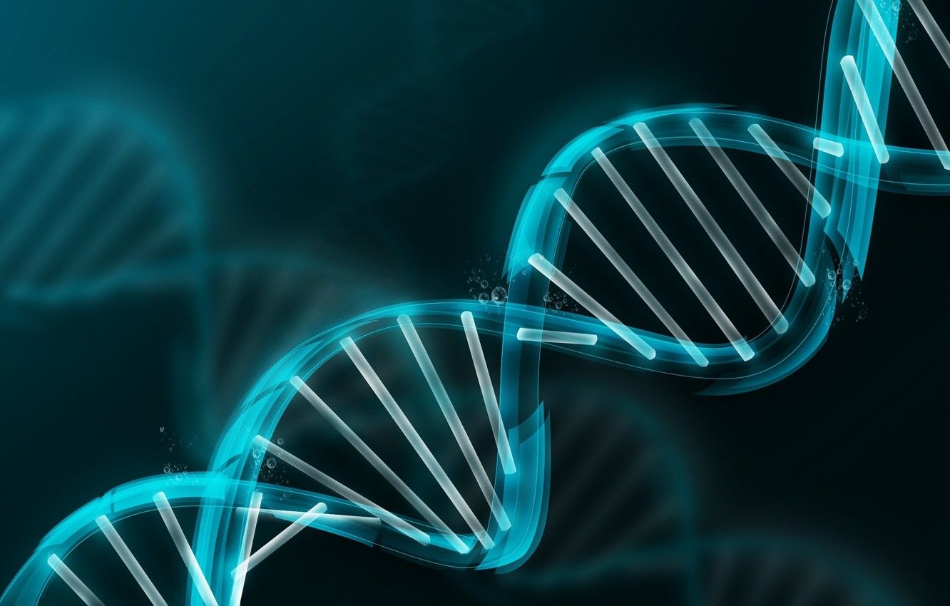 Wallpaper model, DNA, blue, molecule image for desktop, section рендеринг
