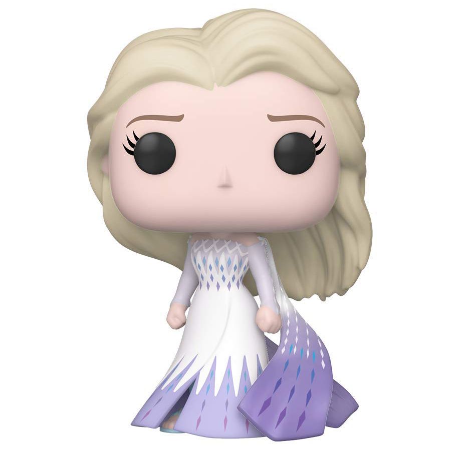 New Funko POP Frozen 2 Elsa with her hair down in white dress, Elsa riding Nokk and Anna queen of Arendelle figures