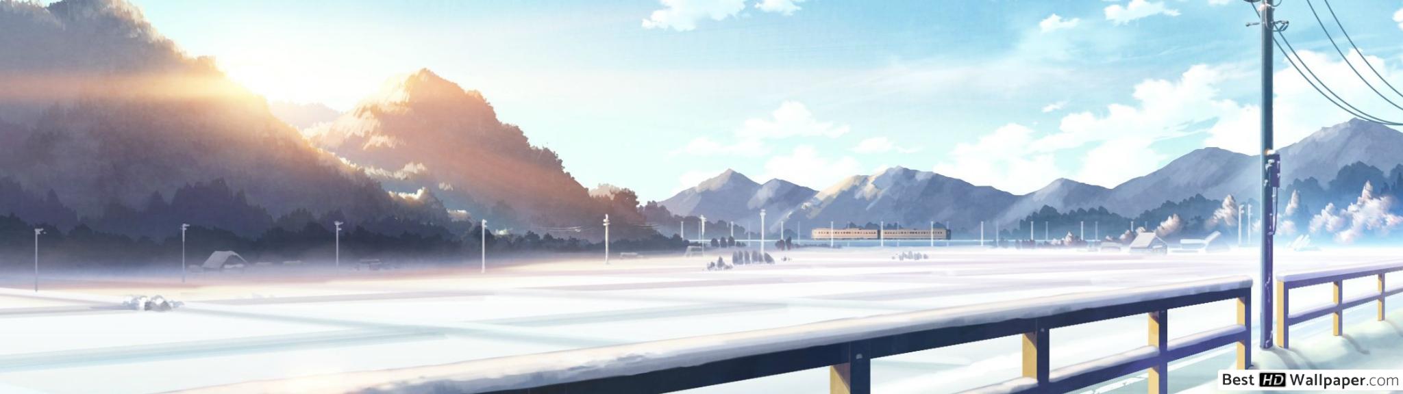 anime landscape snow