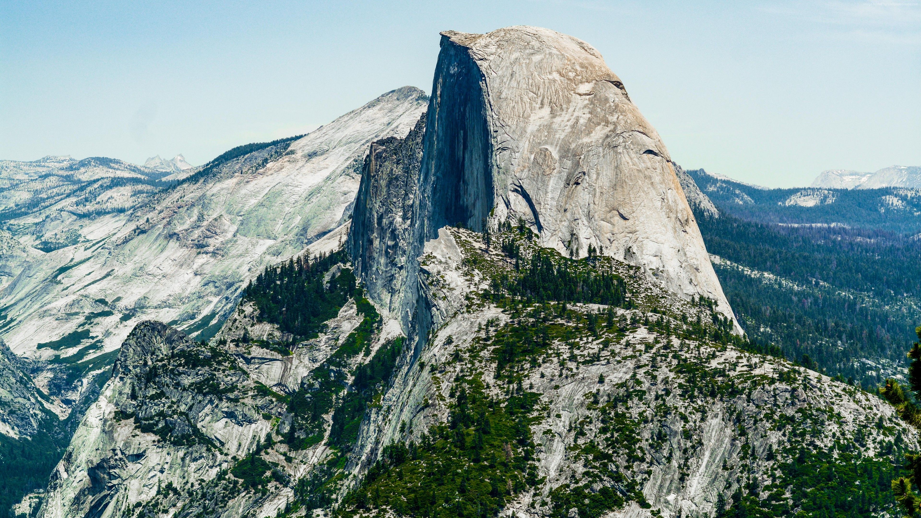 Wallpaper Half Dome, mountain, Yosemite, National Park, California, forest, 5k, Travel Wallpaper Download Resolution 4K Wallpaper