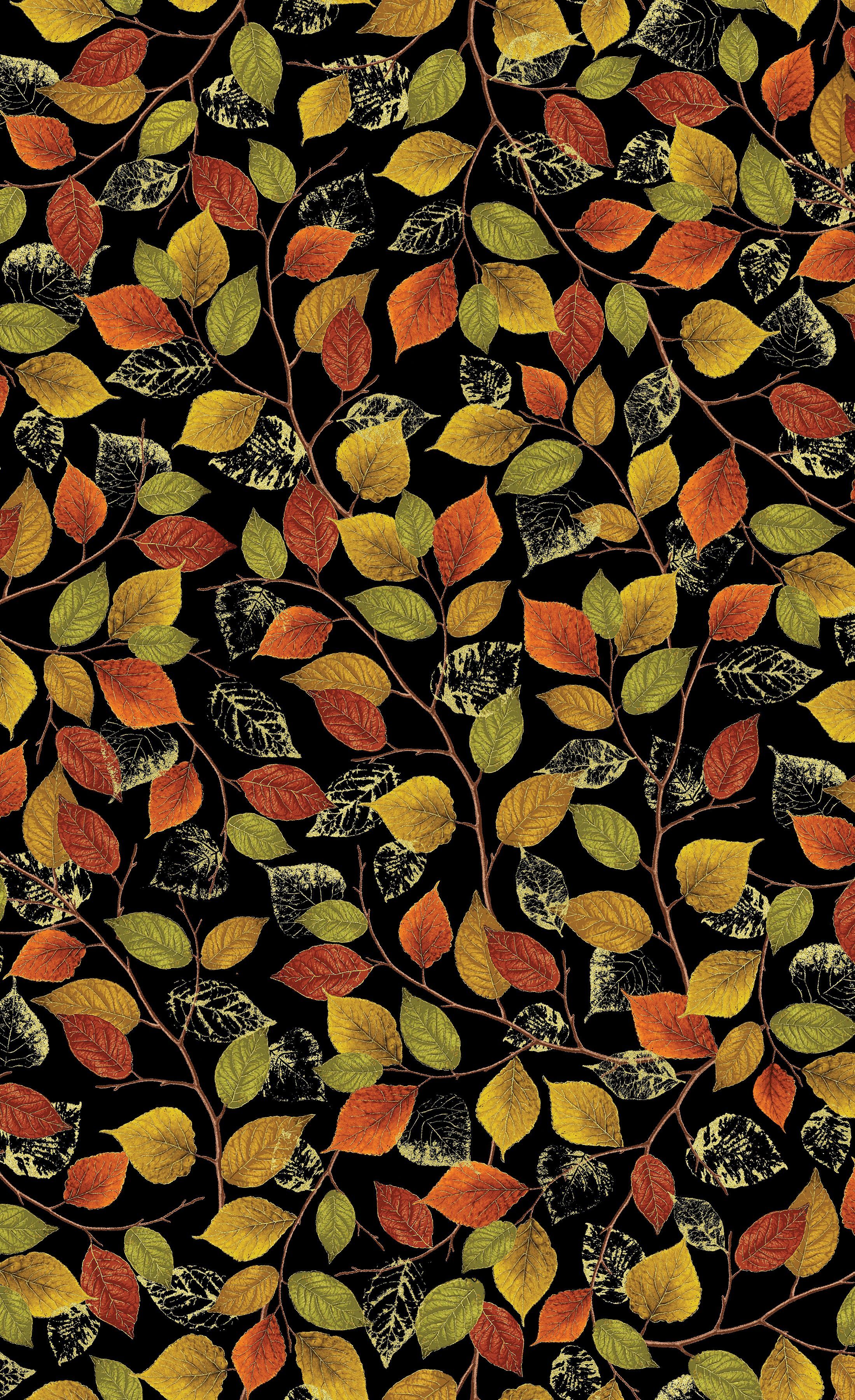 Autumn Splendor By Maria Kalinowski For Kanvas Studio Foliage Multi. Benartex. Fabric For Quil. Wallpaper Background, Damask Wallpaper, Wallpaper