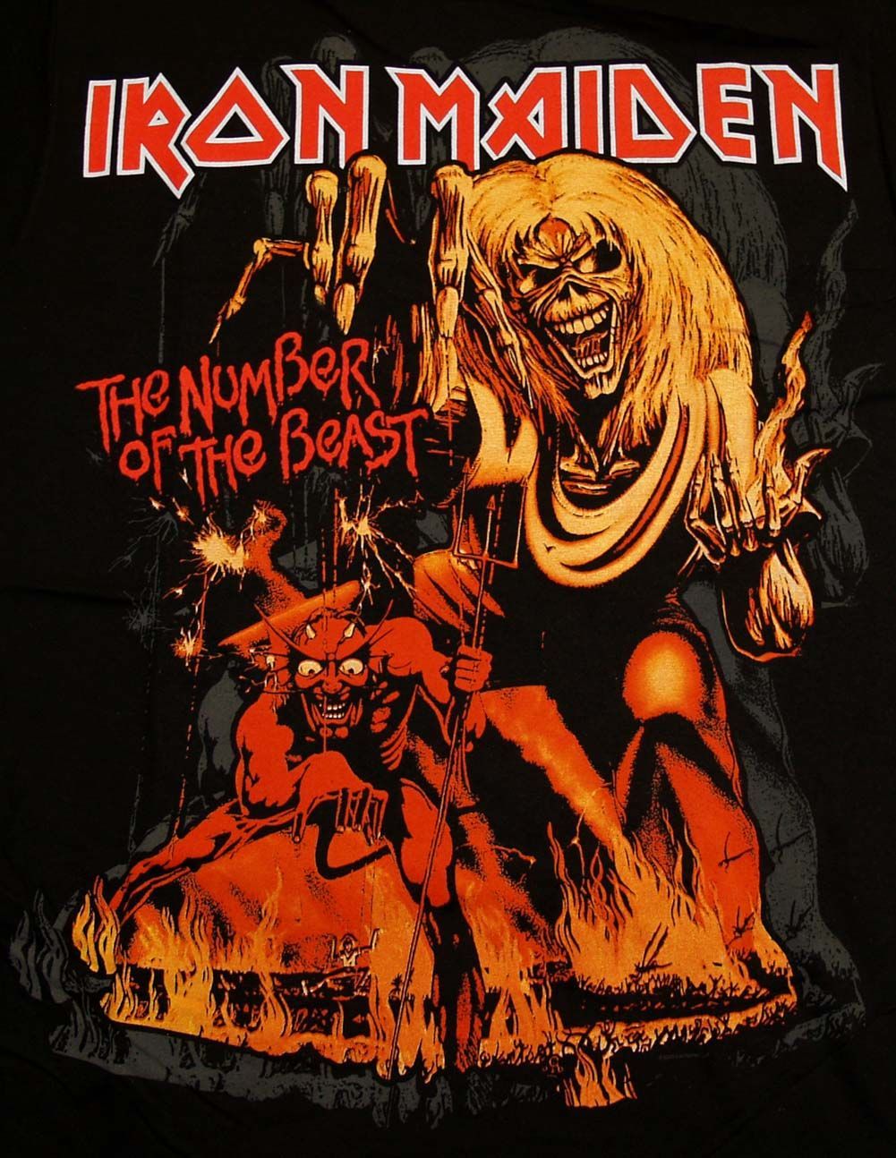 Iron Maiden Number Of The Beast Album Cover Rock Band T Shirt Tee. Iron Maiden Posters, Iron Maiden Album Covers, Iron Maiden Albums