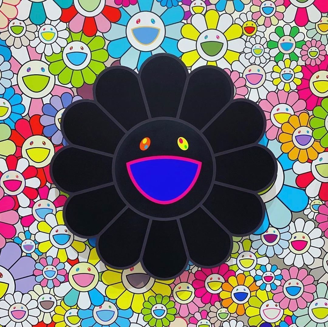 久 Kumi Contemporary on Instagram: “Just when you thought Murakami flowers couldn't look any more awesome. Just sensa. Keith haring art, Murakami, Art collage wall