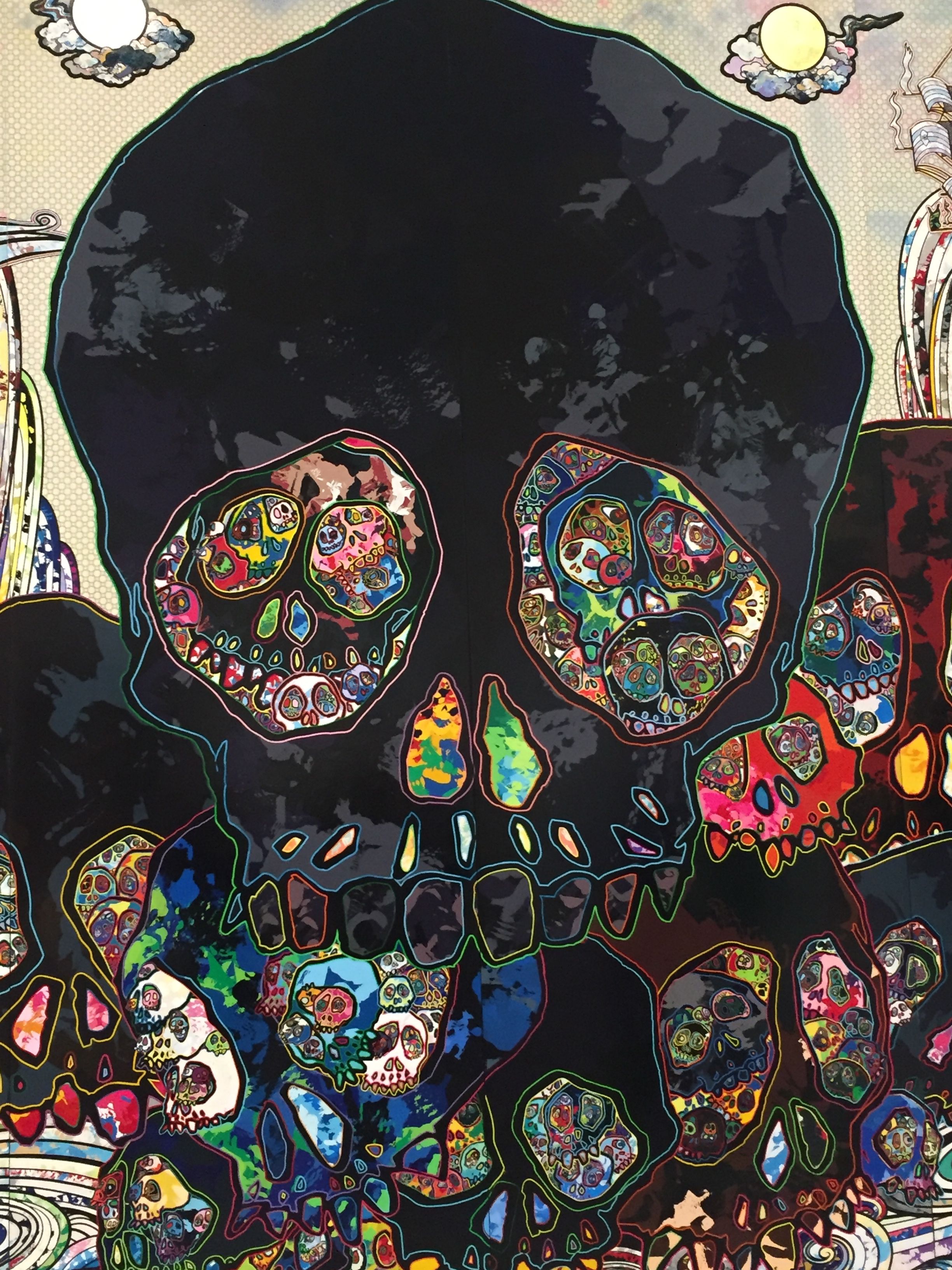 Wallpaper Skull, Art, Skulls, Colorful Murakami Japan Supernatural