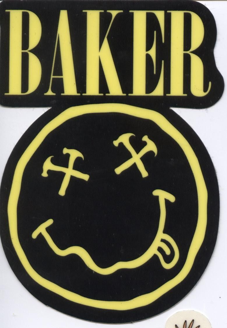 Baker Skateboards Jim Greco Sticker Nirvana. Skate stickers, Baker skateboards, Skateboard stickers