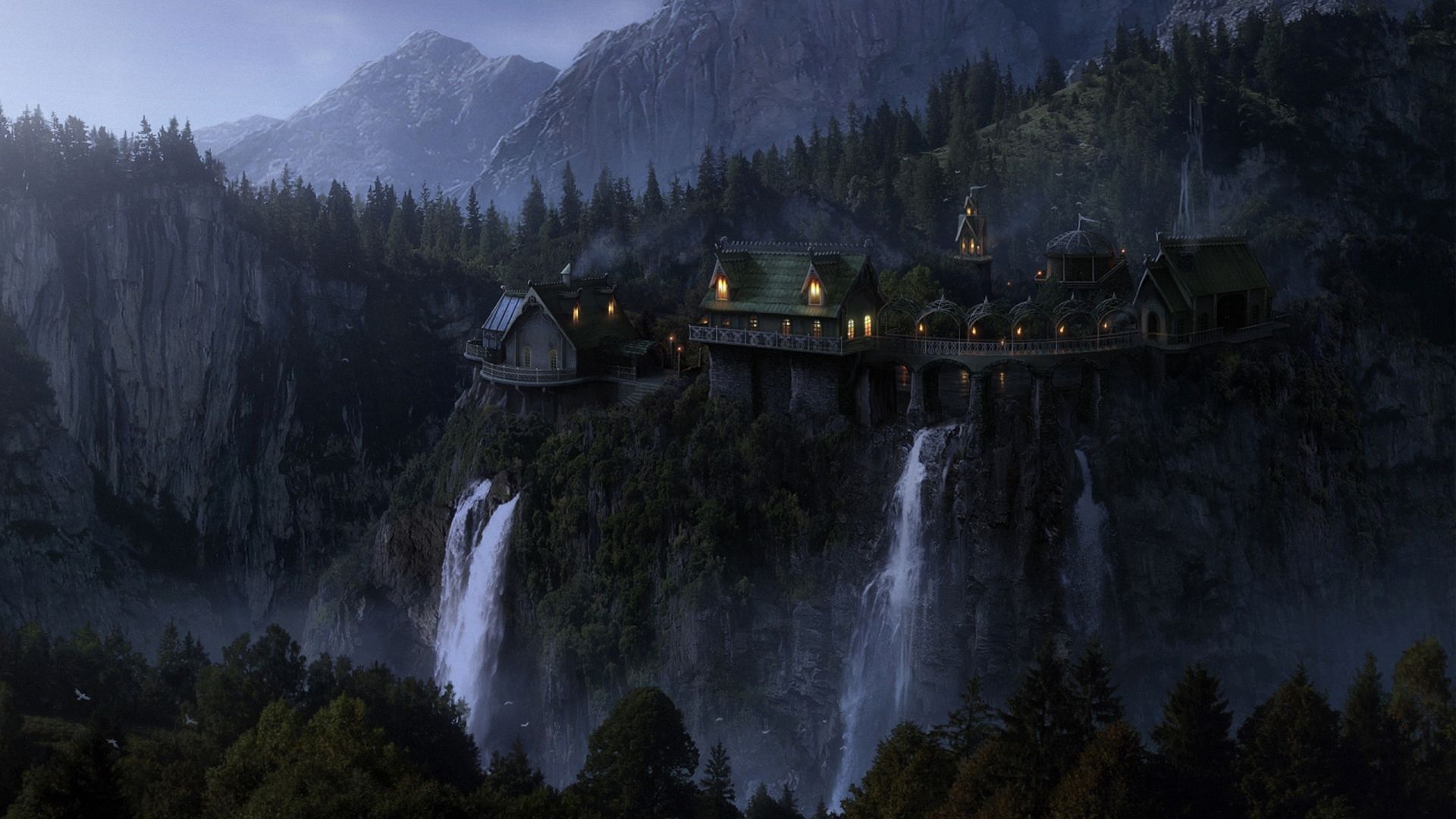 Fantasy Lotr HD Wallpaper 1080p. Fantasy landscape, Landscape wallpaper, Fantasy forest