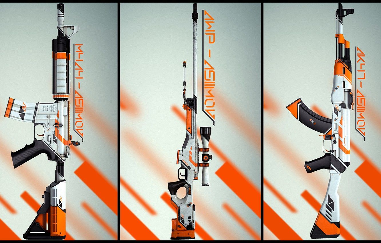 Wallpaper Weapons, M4A Asiimov, AWP image for desktop, section игры