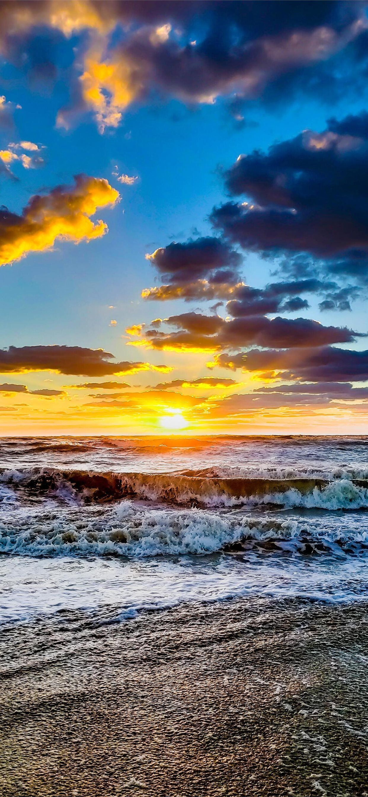 beach sea spain winter iPhone X Wallpaper Free Download